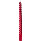 MagicHome Christmas candle, 25 cm, pack. 4 pcs., red, spiral, twisted
