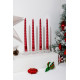 MagicHome Christmas candle, 25 cm, pack. 4 pcs., red, spiral, twisted
