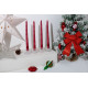 MagicHome Christmas candle, 25 cm, pack. 4 pcs., red, spiral, twisted