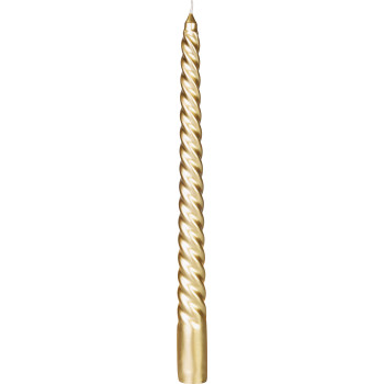 MagicHome Christmas candle, 25 cm, pack. 4 pcs., golden, spiral, twisted