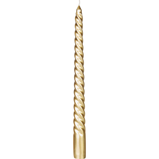 MagicHome Christmas candle, 25 cm, pack. 4 pcs., golden, spiral, twisted MagicHome Christmas candle, 25 cm, pack. 4 pcs., golden, spiral, twisted
