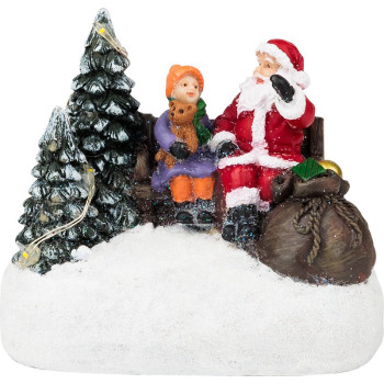 Dekoratsioon MagicHome Christmas, jõuluvana lapsega, LED, 2xAAA, Interjöör, 9.5x6x8 cm, müügikast 12 tk Dekoratsioon MagicHome Christmas, jõuluvana lapsega, LED, 2xAAA, Interjöör, 9.5x6x8 cm, müügikast 12 tk