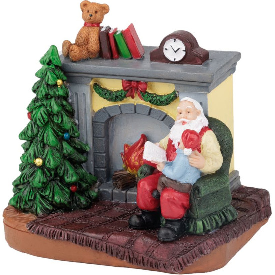 Dekoratsioon MagicHome Christmas, jõuluvana lapsega kamina ääres, LED, interjöör, 10.5x8x9 cm, müügikast 12 tk Dekoratsioon MagicHome Christmas, jõuluvana lapsega kamina ääres, LED, interjöör, 10.5x8x9 cm, müügikast 12 tk