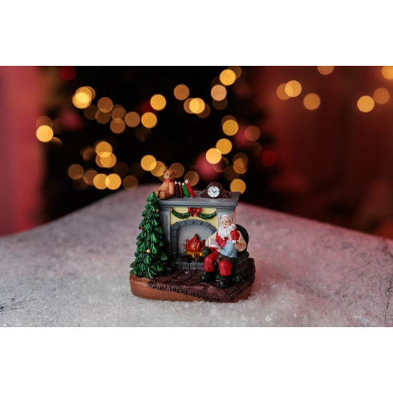 Dekoratsioon MagicHome Christmas, jõuluvana lapsega kamina ääres, LED, interjöör, 10.5x8x9 cm, müügikast 12 tk Dekoratsioon MagicHome Christmas, jõuluvana lapsega kamina ääres, LED, interjöör, 10.5x8x9 cm, müügikast 12 tk