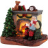 Dekoratsioon MagicHome Christmas, jõuluvana lapsega kamina ääres, LED, interjöör, 10.5x8x9 cm, müügikast 12 tk