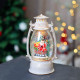 Lantern MagicHome Christmas Retro, LED, with Santa on a sleigh, with glitter, white, 3xAA, plastic, 13x11x24/35 cm