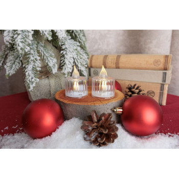 Candle MagicHome Christmas, LED warm white, flashing, 3.6x5 cm, Selbox 12 pcs