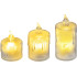 MagicHome jõuluküünal, 3 tk, LED soe valge, üksik valgusti, 3.7x5/6.5/8 cm