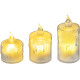 MagicHome jõuluküünal, 3 tk, LED soe valge, üksik valgusti, 3.7x5/6.5/8 cm