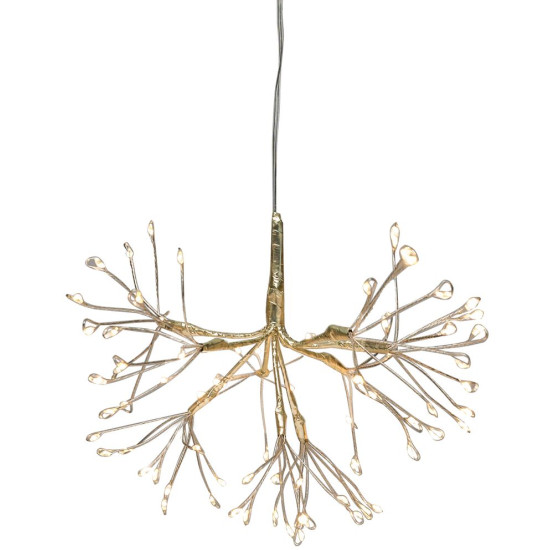 MagicHome Jõulukaunistused, Ilutulestik, 72 LED-i Soe Valge, Üksik Valgus, Pengant, Kuldne, 25 cm