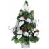 MagicHome Christmas tree, decorated, silver, with leaves, 40 cm