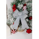 MagicHome Christmas decoration, bow, silver, 13x21 cm
