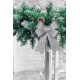 MagicHome Christmas decoration, bow, silver, 13x21 cm
