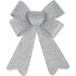MagicHome Christmas decoration, bow, silver, 13x21 cm