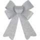 MagicHome Christmas decoration, bow, silver, 13x21 cm