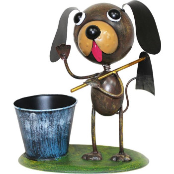 MagicHome Mecco decoration, Dog with a hoe, sheet metal, 27x16x29 cm MagicHome Mecco decoration, Dog with a hoe, sheet metal, 27x16x29 cm