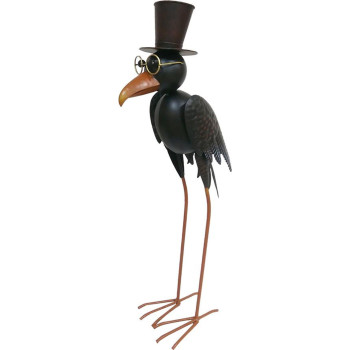 MagicHome Mecco decoration, Crow, sheet metal, 24x16x66.5 cm MagicHome Mecco decoration, Crow, sheet metal, 24x16x66.5 cm