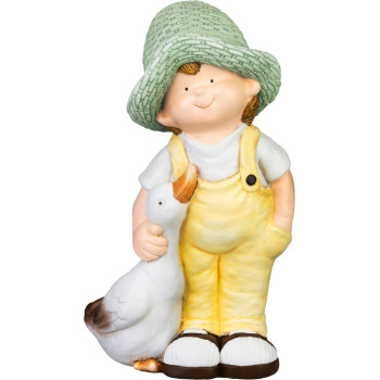 Decoration Magic Home, Boy with goose, ceramics, 15.5x25.5x44.5 cm