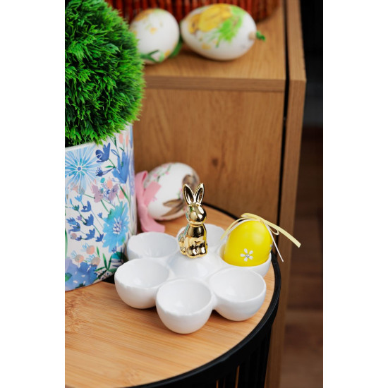 Magichome decoration, bunny with eggs on eggs, ceramics, 15x15x11,7 cm