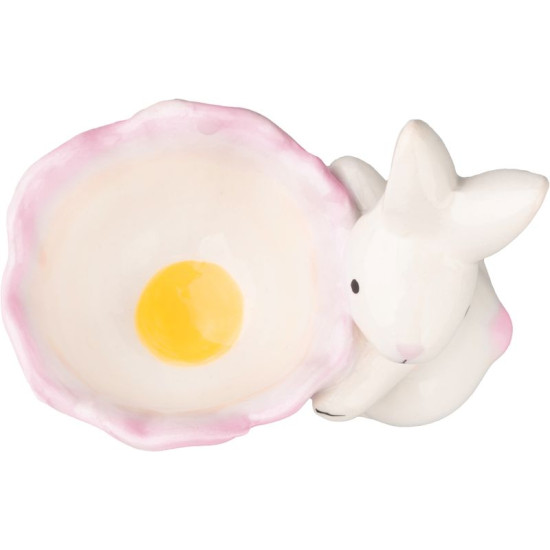 Decoration Magic Home, Bunny with egg bowl, pink, Easter, 7x9x8 cm Decoration Magic Home, Bunny with egg bowl, pink, Easter, 7x9x8 cm