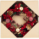 MagicHome Christmas wreath, hanging, red-gold, 30 cm