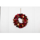 MagicHome Christmas wreath, hanging, red-gold, 30 cm