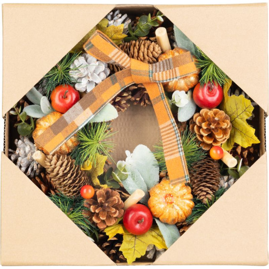 MagicHome Nature pärg, ripats, sügis, oranž, vibusõlm, 30 cm