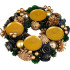 MagicHome Christmas wreath, Advent, green-blue-gold, 25 cm