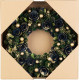 MagicHome Christmas wreath, hanging, green-blue-gold, 29 cm