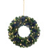 MagicHome Christmas wreath, hanging, green-blue-gold, 29 cm