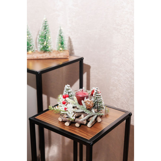 Candle holder MagicHome Christmas, natural, 13x11 cm