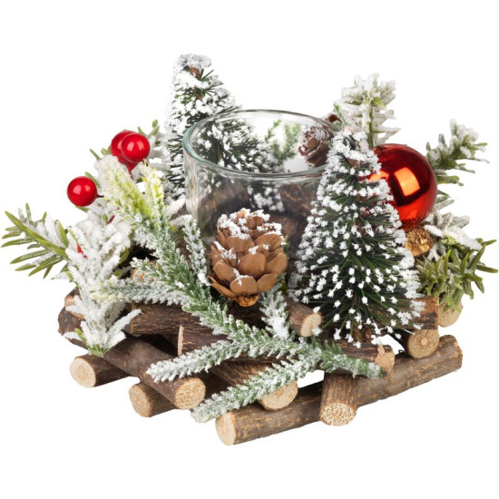 Candle holder MagicHome Christmas, natural, 13x11 cm