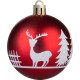 MagicHome jõulupallid, 12 tk, 6 cm, punased valge ornamendiga, jõulupuule