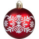 MagicHome jõulupallid, 12 tk, 6 cm, punased valge ornamendiga, jõulupuule