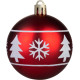 MagicHome jõulupallid, 12 tk, 6 cm, punased valge ornamendiga, jõulupuule