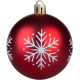 MagicHome jõulupallid, 12 tk, 6 cm, punased valge ornamendiga, jõulupuule