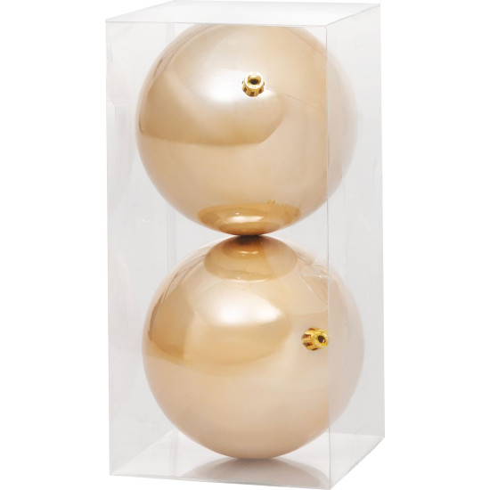 MagicHome Christmas Balls, 2 pcs, gold, for Christmas tree, 12 cm