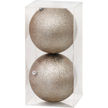 MagicHome елочные шары, 2 шт, бежевые, для елки, 12 см