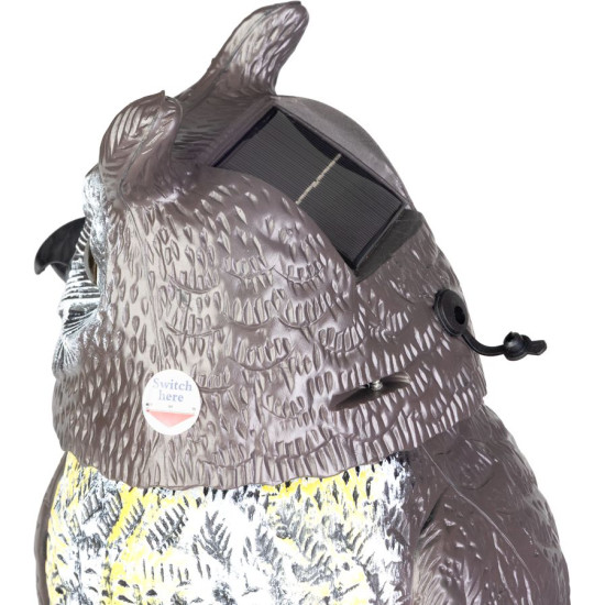 Strend Pro Bird Scarer, сова, солнечная батарея, USB, поворотная голова, звук, светящиеся глаза