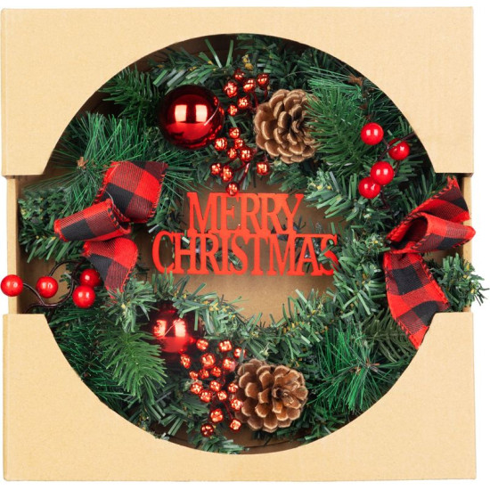 MagicHome Christmas decoration, wreath, diameter 25 cm