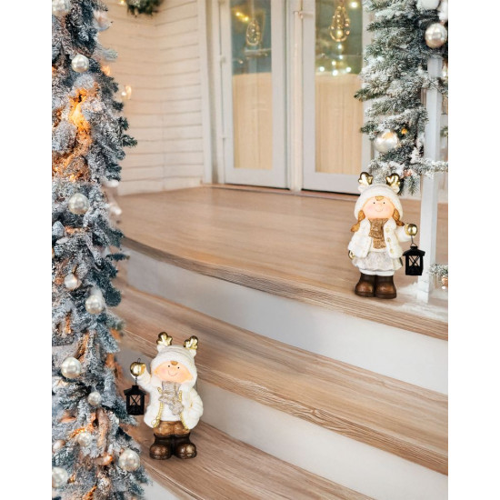 MagicHome Рождественское украшение, Маленькая девочка с лампой, 15x22.8x40 см MagicHome Рождественское украшение, Маленькая девочка с лампой, 15x22.8x40 см