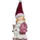 MagicHome Christmas Decoration, Girl with Reindeer, 7.6x9.2x23 cm