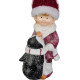 MagicHome Christmas Decoration, Boy with Penguin, 6.3x9.3x22.5 cm