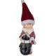 MagicHome Christmas Decoration, Boy with Penguin, 6.3x9.3x22.5 cm