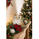 MagicHome Christmas Decoration, Owl, 7x9x9.5 cm