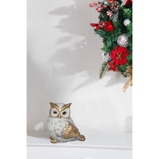 MagicHome Christmas Decoration, Owl, 7x9x9.5 cm