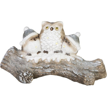MagicHome Новогоднее украшение, совы на снежном стволе, светодиод, 20,5x49,5x27,5 см