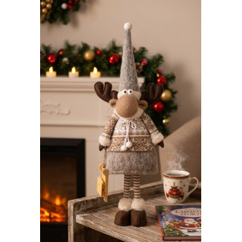 Decoration MagicHome Christmas, Reindeer, Girl, 13x21x53 cm