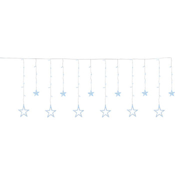 MagicHome Цепочка для рождественских штор, 138x LED холодный белый, со звездами, 230 В, 8 функций, освещение, L-220x60/90 см