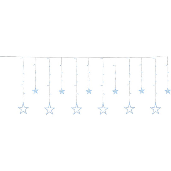 MagicHome Christmas Curtain Chain, 138x LED Cold White, with Stars, 230V, 8 Functions, Lighting, L-220x60/90 cm
